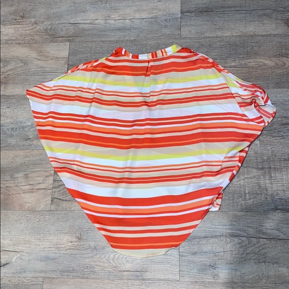 Bebe Cold Shoulder Colorful Striped Top Size XS - Picture 3 of 5